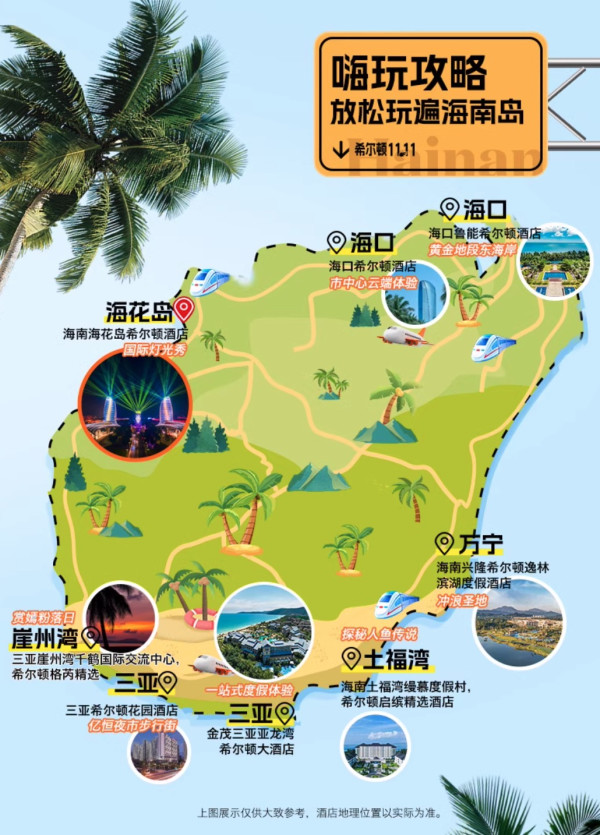 和海南环岛绝配,可拆分用!希尔顿酒店集团 海南区域8店2晚通兑套餐(含2大2小早餐+指定礼遇)