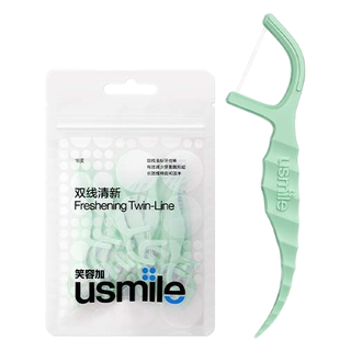 usmile 笑容加 双线清新牙线棒袋装 18支*1