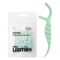 笑容加 usmile 小海马双线清新牙线棒18支
