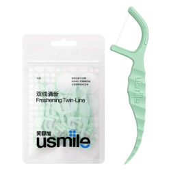 笑容加 usmile 小海马双线清新牙线棒18支