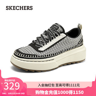 斯凯奇（Skechers）2024年Fashionsport运动鞋舒适185240 黑色/自然色/BKNT 36.5