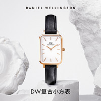 88VIP：Daniel Wellington DW手表女款 QUADRO系列复古皮质小方表 皮带石英腕表