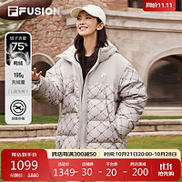 FILA 斐乐 FUSION斐乐潮牌情侣款羽绒服2024冬季休闲宽松连帽外套