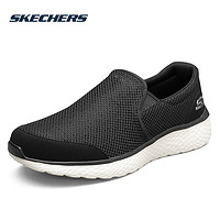 SKECHERS 斯凯奇 男鞋透气一脚蹬官方旗舰黑武士运动鞋健步鞋夏季网面休闲鞋