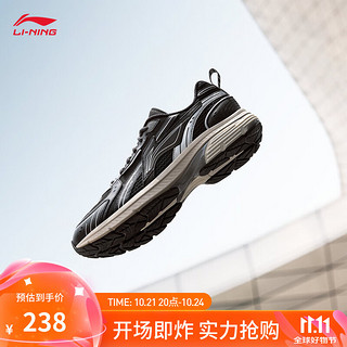 LI-NING 李宁 扶摇1.5丨2024夏季男子运动时尚复古跑步鞋 暗夜黑-4 39.5