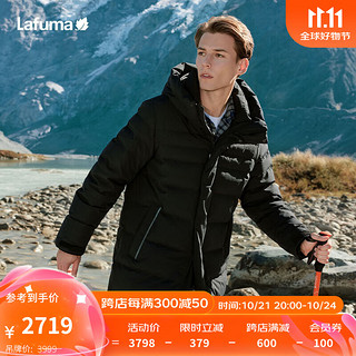 Lafuma 乐飞叶 户外羽绒服男 长款650蓬鹅绒防寒外套 LMJU3DH10 黑色BK 170/92A（46）