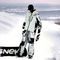 KEEPMONEY雪山渐变滑雪服套装男女单板防水小众复古扎染雪服雪裤
