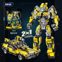 LELE BROTHER 乐乐兄弟 变形机甲战士模型 黄蜂战士 617PCS(彩袋)