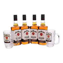 JIM BEAM 波本 威士忌 白占边 调和型 洋酒 700ml*4