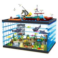 JIE－STAR 杰星 JJ9048 海洋生物探险 海底景观带灯光迷你水族馆模型