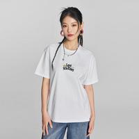 李 Lee24早春Oversize卡通图案印花白色女短袖T恤