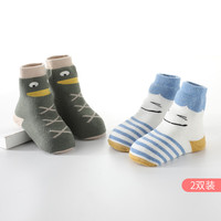 巴厘小猪（BALIPIG）新生婴儿袜子短袜春秋季女儿童中长筒袜宝宝 米白+草木绿 2双 S 0-6个月 S（06个月）