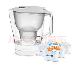 BRITA 碧然德 晨汐水壶灰色+专家版滤芯5枚（到手1壶6芯）