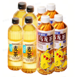 SUNTORY 三得利 无糖 乌龙茶饮料 500ml*15瓶 +大麦茶 500ml*15瓶