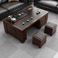 向橙岩板功夫茶几客厅家用茶几办公室泡茶台带烧水壶茶具一体 1.2米单茶几(无凳无茶炉)(预约金)