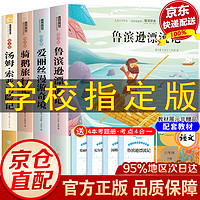 全套4册 鲁滨逊漂流记 骑鹅旅行记 汤姆索亚历险记 爱丽丝漫游奇境记 快乐读书吧六年级下册课外必读书