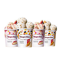 88VIP：Häagen·Dazs 哈根达斯 Haagen-Dazs 哈根达斯 焦糖饼干草莓太妃糖芒果冰淇淋组合 400g*4