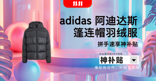 adidas 阿迪达斯 男款600篷连帽羽绒服