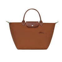 珑骧(longchamp)LONGCHAMP女包棕色帆布银金属配饰手提包