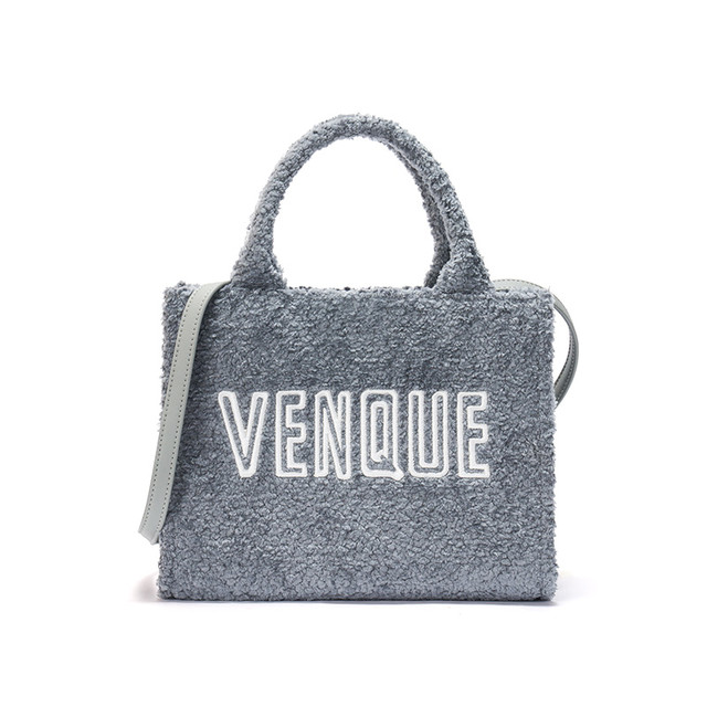 VENQUE 范克 秋冬毛绒包包托特包女羊羔毛毛包单肩包手提包通勤包