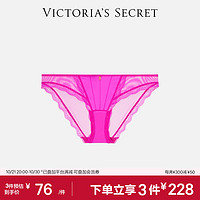 VICTORIA'S SECRET 维密 性感轻薄网纱中腰半包臀女士内裤舒适三角裤 38SK亮粉色 11256139 S