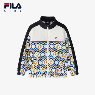 FILA 斐乐 KIDS斐乐童装男小童外套2024冬新款儿童纯棉童趣针织上衣潮