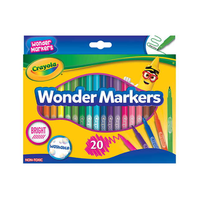 Crayola 绘儿乐 水性无毒 可水洗水彩笔 20色细杆