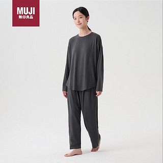 MUJI 無印良品 无印良品（MUJI）女式 柔软针织 家居睡衣套装 FD21CC4A 炭灰色 Ｓ/Ｍ