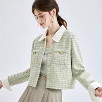 【2024年春季】清新甜美小香风翻领外套女名媛短款上衣