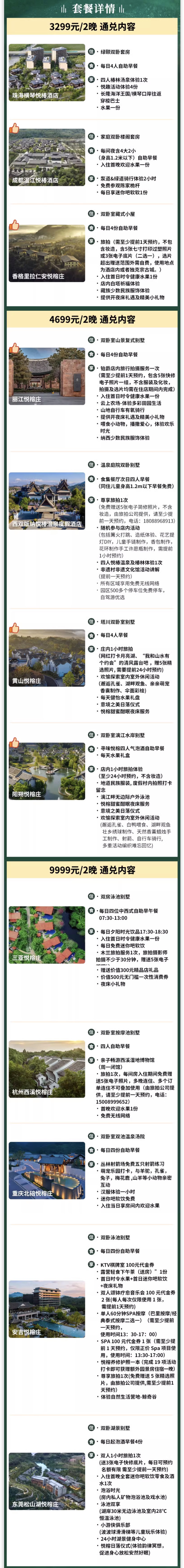 可住4大2小!全程不加价,海岛雪山温泉都有!悦榕集团8城12店双卧别墅/套房2晚连住套餐(含4早+其他体验)