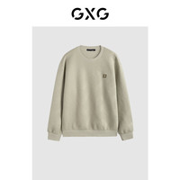 GXG男装 休闲肌理面料圆领卫衣男 浅卡其 175/L
