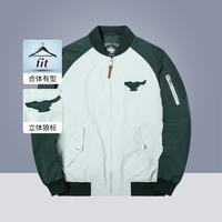 秋季时尚宽松休闲外套男薄款棒球领拼接男式夹克
