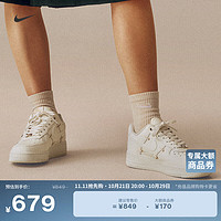 NIKE 耐克 官方AIR FORCE 1女子空军一号运动鞋冬季板鞋胶底FV3654 111帆白/帆白/帆白/金属色 39