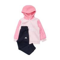 阿迪达斯 adidas女小童内里加绒两件套简约舒适百搭保暖童装长袖套装