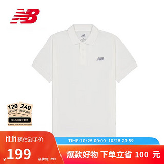 new balance POLO衫24年男款户外潮流百搭运动短袖MT41503 WT M