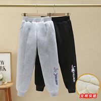 花菈猫 女童裤子棉裤冬季外穿加厚儿童冬款保暖中大童三层夹棉秋冬加绒裤 兔子款