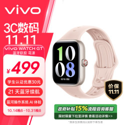 vivo WATCH GT 蓝牙软胶版 花漾 蓝河操作系统 AI体验 21天超长续航 智能手表方表