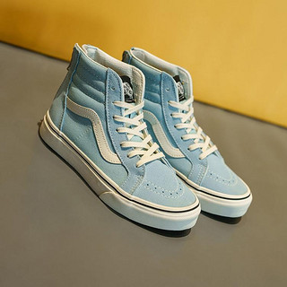 VANS 范斯 官方 SK8-Hi Zip蓝色高街风清新中大童板鞋BMX小轮车