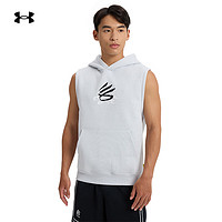 安德玛 UNDERARMOUR）秋冬库里CURRY品牌中国行系列男子连帽篮球训练运动背心6001841 光晕灰014 XL