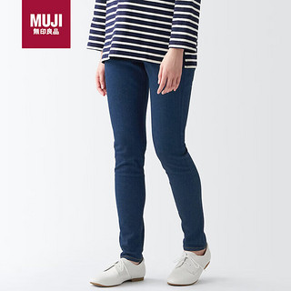 MUJI 無印良品 无印良品（MUJI）女式棉弹力牛仔紧身裤BEA92A3S 蓝色