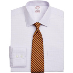 Brooks Brothers 布克兄弟 弹力Madison休闲版型正装衬衫 免烫斜纹微格Ainsley领