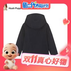 Hush Puppies 暇步士 男女童秋冬季厚款卫衣 藏蓝 F款 140cm