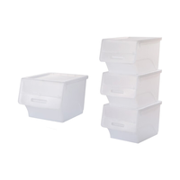 CHAHUA 茶花 2885 斜翻盖收纳箱 34L*4个 磨砂白