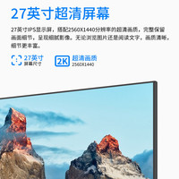 熊猫 27英寸 2K高清 原生100Hz IPS广视角 硬件低蓝光 设计办公轻电竞游戏电脑显示器P27Q4