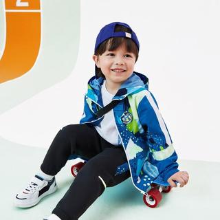 ANTA男童外套小童春秋薄款上衣户外运动连帽外套搞怪涂鸦 安踏童装