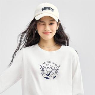 2024年秋冬纯棉猫猫印花针织圆领长袖T恤女款