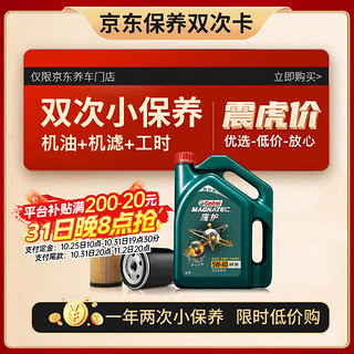 Castrol 嘉实多 保养年卡 小保养双次卡 包含机油+机滤 免费安装 磁护5W-40 SN 4L