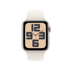 Apple 苹果 Watch SE 2024款 智能手表GPS款40毫米星光色铝金属表壳星光色运动型表带M/L MXF53CH/B