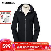 MERRELL 迈乐 男女款户外三合一冲锋衣外套防风户外登山徒步外套百搭时尚 MC1230002-BK02黑色（女款） XL