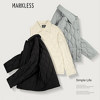 Markless 冬季翻领90白鸭绒外套冬装夹克YRB2304M-1 米白色 XL